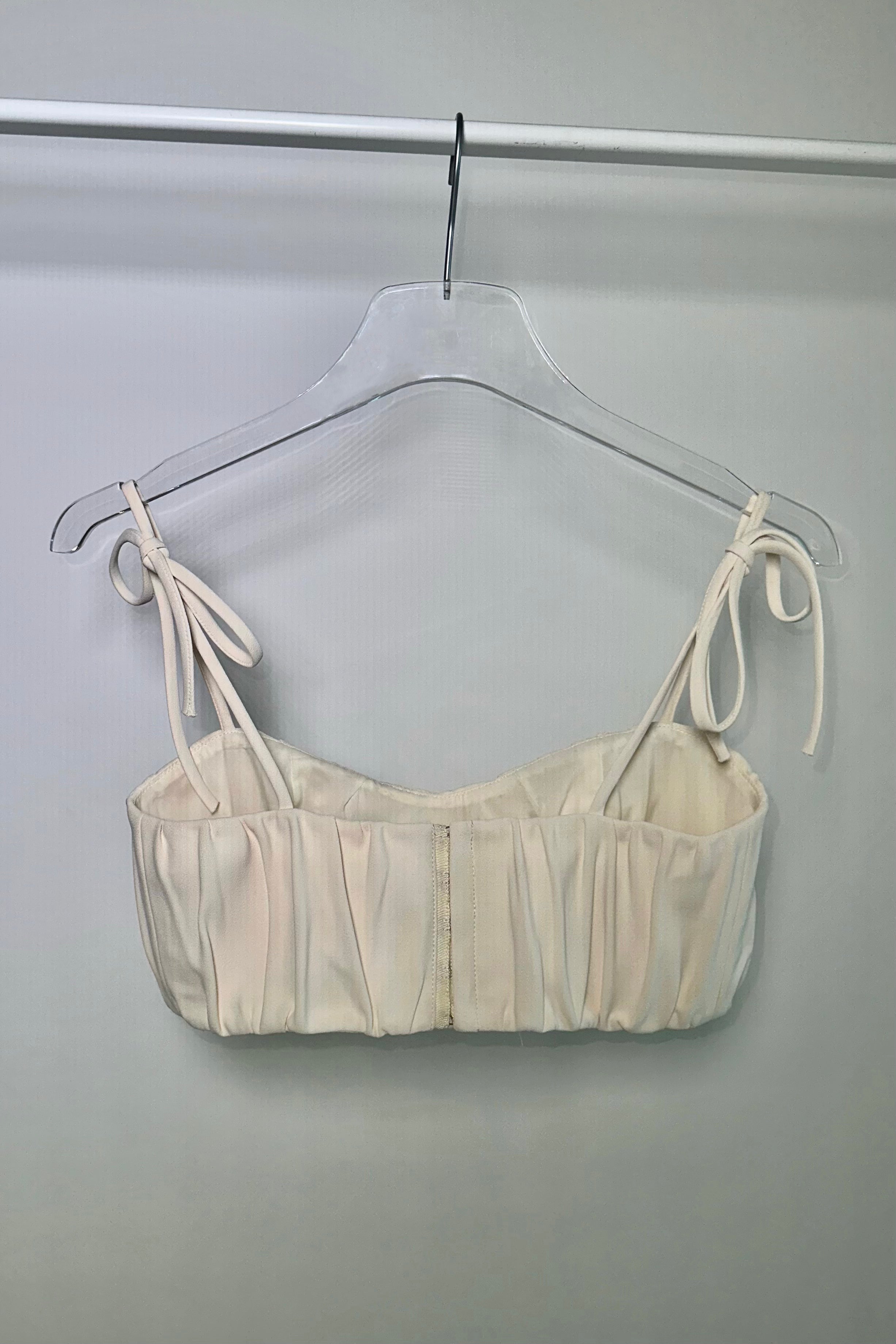 LIHN Bralette Ivory Crepe - Comfortable Lace Bralette for Women, Wireless Soft Bra, Seamless Underwear - Perfect for Everyday Wear, Yoga, and Lounge