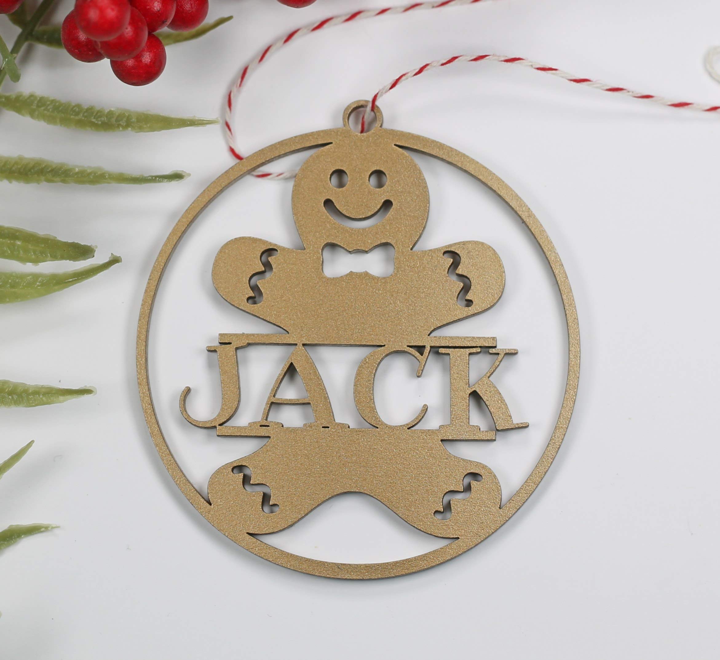 Custom Engraved Wooden Christmas Tree Ornament with Gingerbread Man - Perfect for Holiday Decorations, Gift Giving & Family Keepsakes
