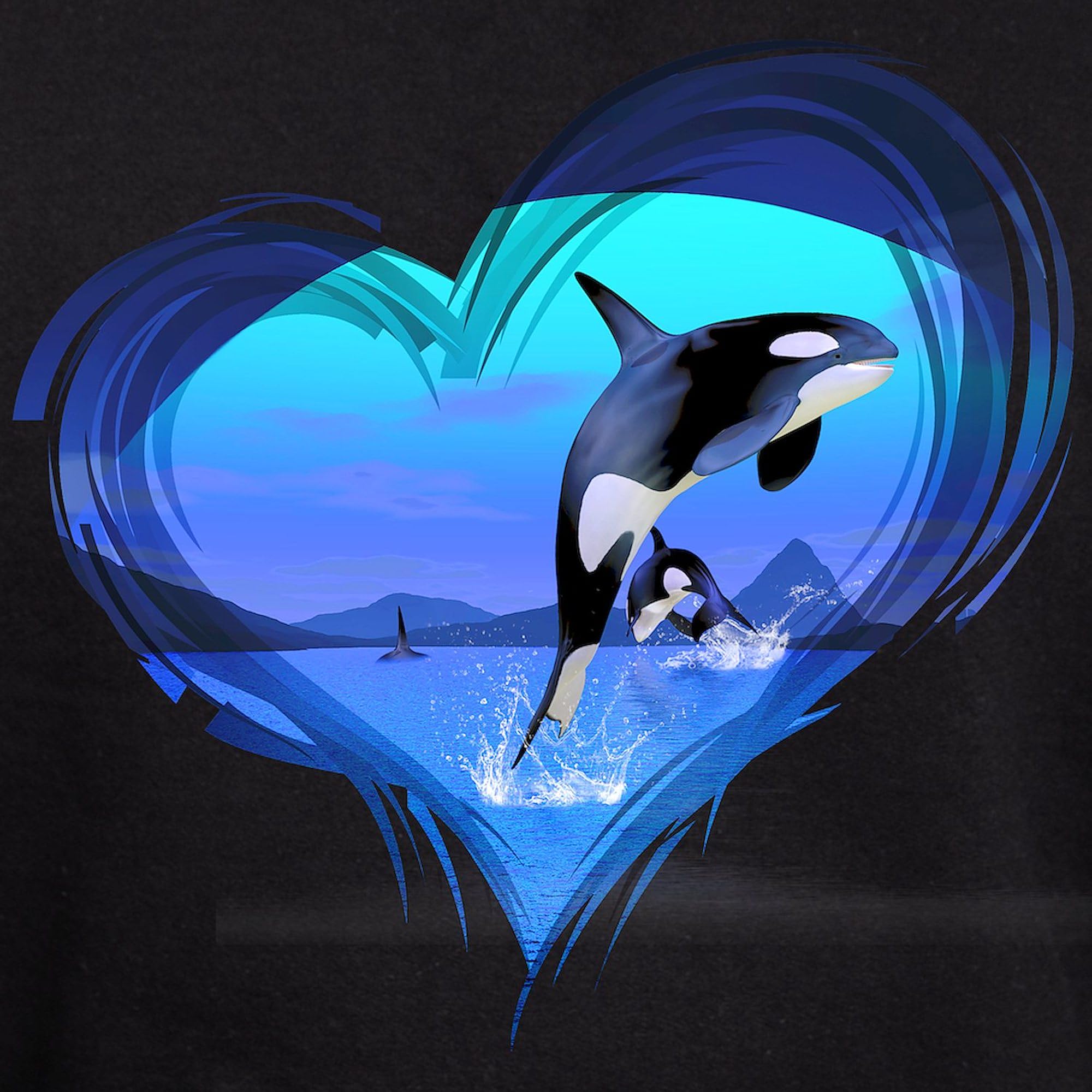 Orca Hoodie for Men - Dark Regular Fit Pullover Sweatshirt | CafePress | Perfect for Casual Wear, Outdoor Activities & Whale Lovers