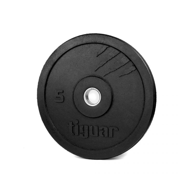 Tiguar 5kg Bumper Plate V2 Olympic Weight Plate - Premium Rubber Coated for CrossFit, Powerlifting & Home Gym Workouts