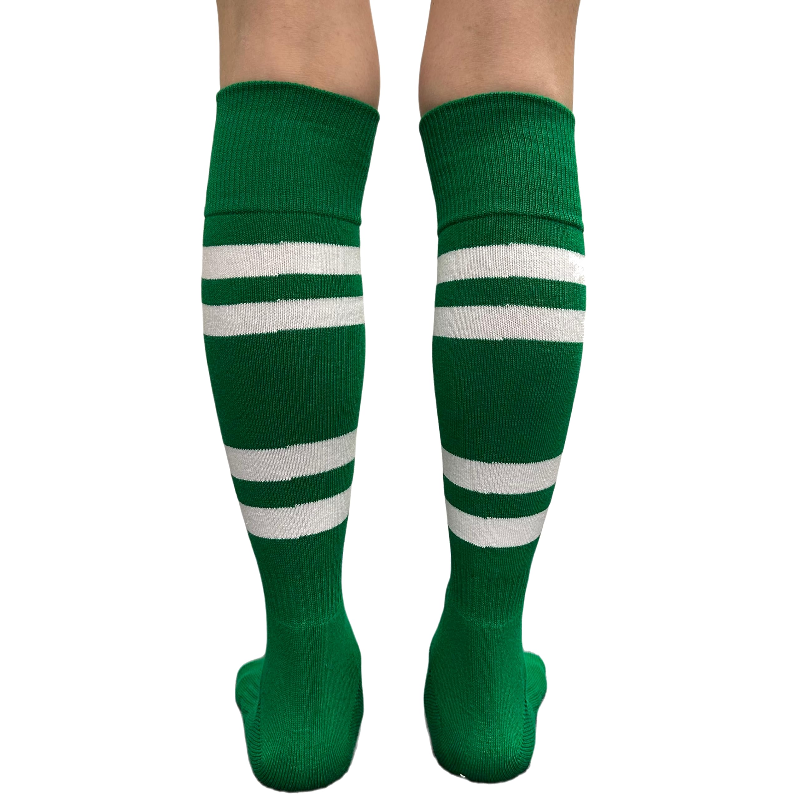 COUVER White Striped Knee High Softball Socks - Breathable Athletic Socks for Women & Girls - Perfect for Softball, Baseball, Soccer & Volleyball Games
