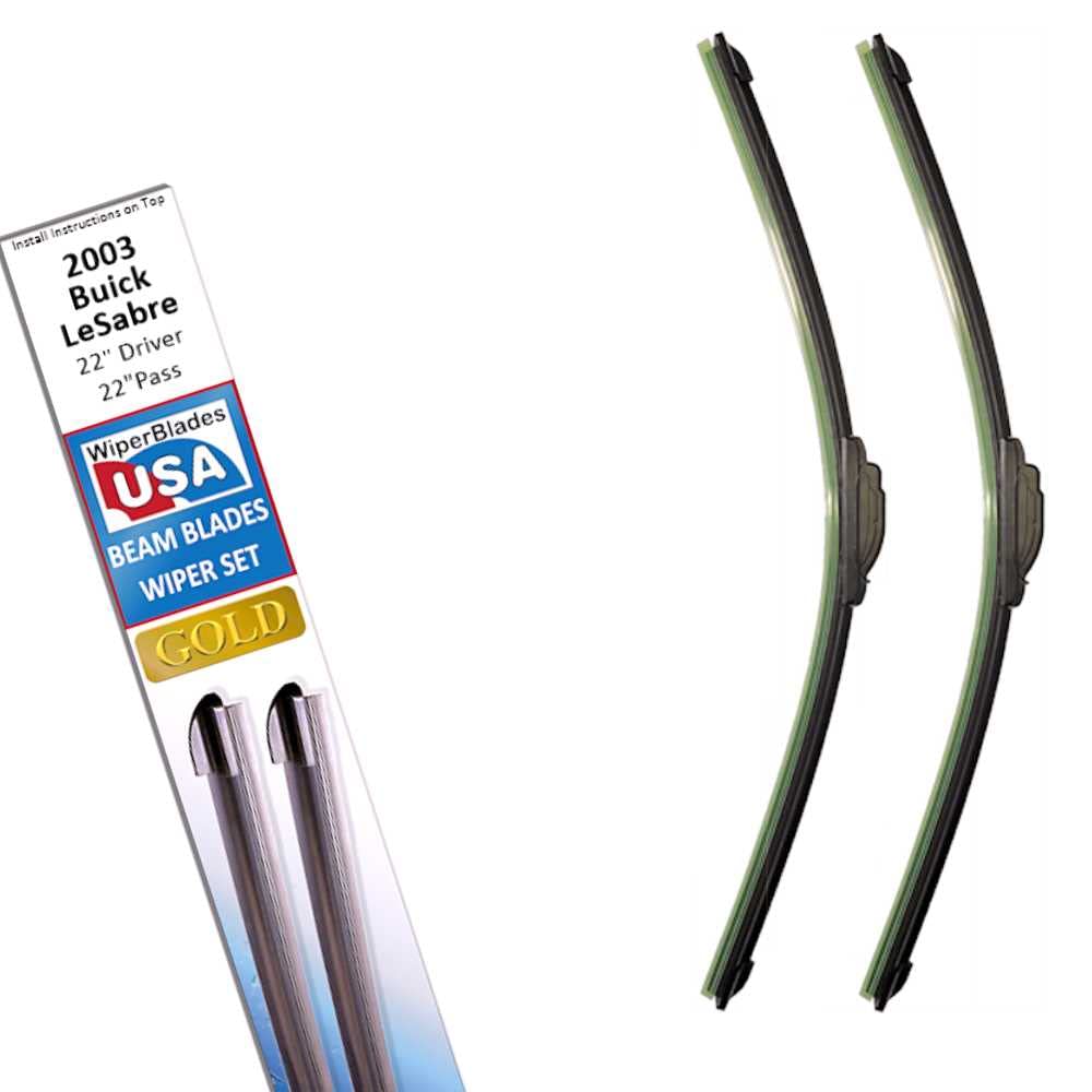 Premium Beam Blade Wiper Set for 2003 Buick LeSabre - Exact Fit Replacement Windshield Wipers - All-Weather Performance for Rain, Snow & Harsh Driving Conditions