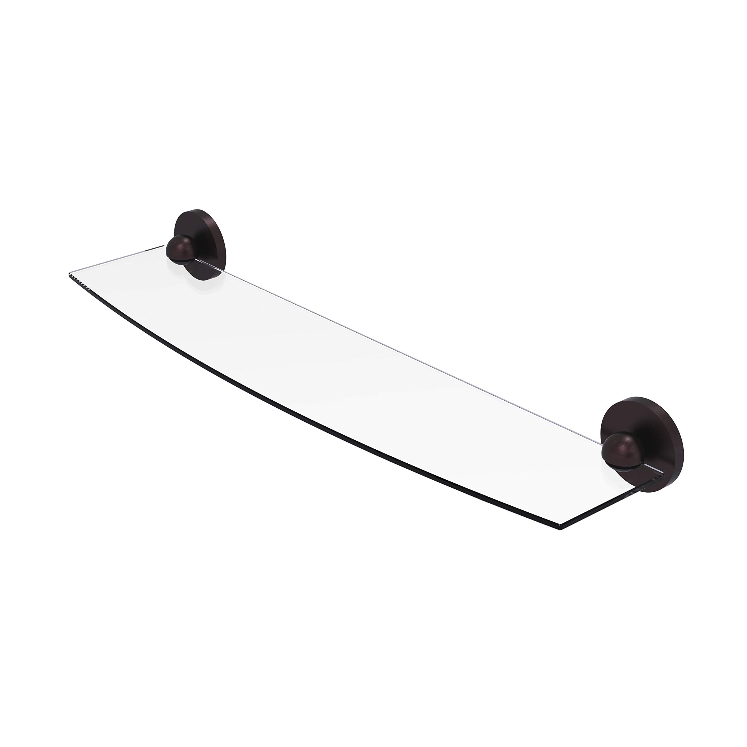 Allied Brass 1033/24 Skyline Collection 24 Inch Glass Shelf in Antique Bronze - Perfect for Bathroom, Kitchen, or Living Room Storage & Display