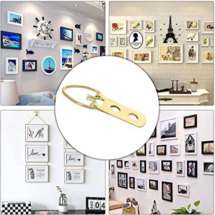 30Pcs Gold Double Hole D-Ring Picture Hangers 52x14mm - Heavy Duty Hooks for Hanging Frames, Mirrors, Paintings, Artwork & Clocks - Perfect for Home, Office & Gallery Decor