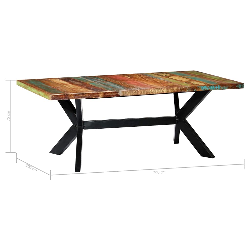 vidaXL Industrial Rectangular Dining Table 78.7
