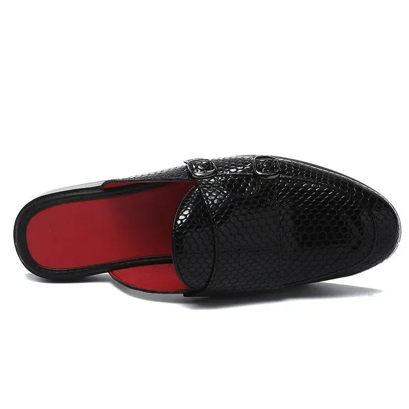 Premium Monk Strap Slip-On Sandals for Men - Comfortable Leather Dress Shoes - Perfect for Business Casual & Summer Outfits