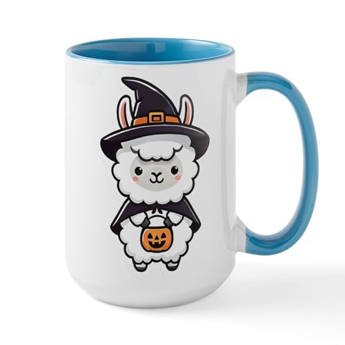 White/Blue Inside - Cute Halloween Llama