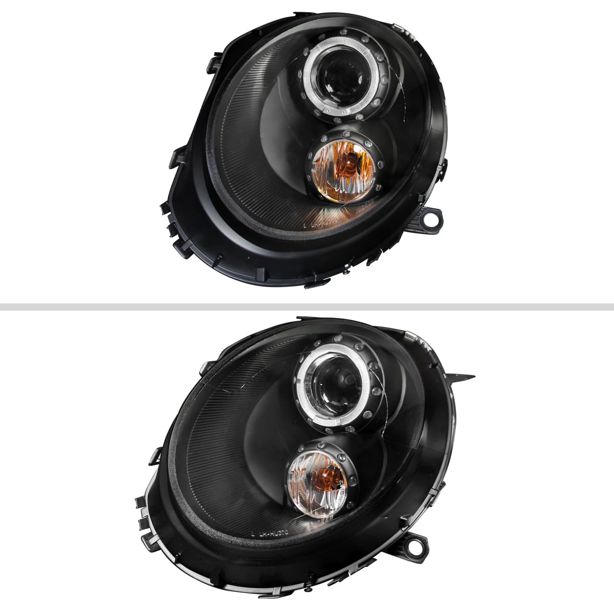 07-15 LED DRL Halo Rim Black Projector Headlights - High Performance Replacement Headlamps Pair for Improved Night Driving & Style Upgrade