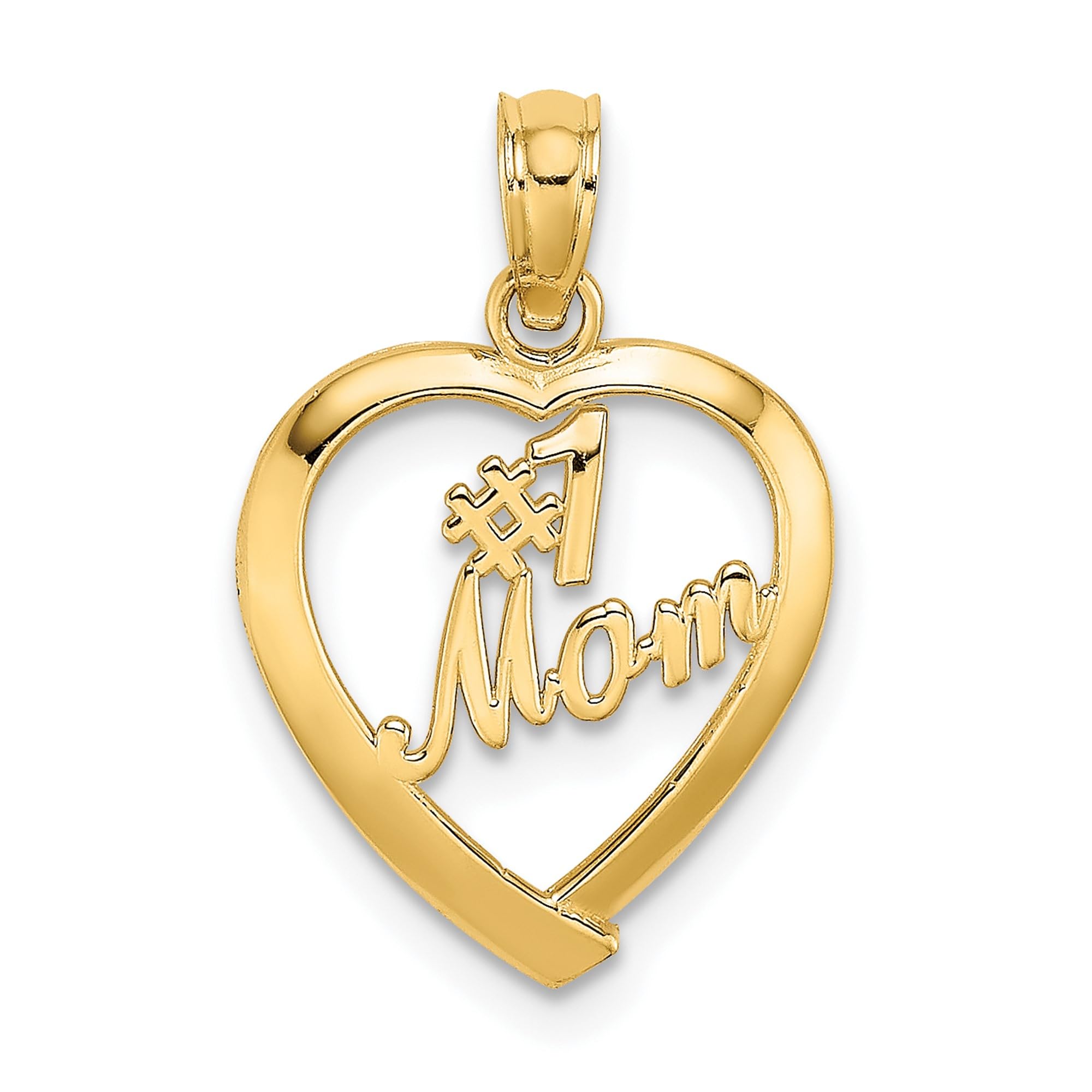 14K Solid Yellow Gold Heart Pendant Necklace for Mom - Best Mother's Day Gift - Elegant & Timeless Jewelry for Women - Perfect for Birthdays, Anniversaries & Special Occasions