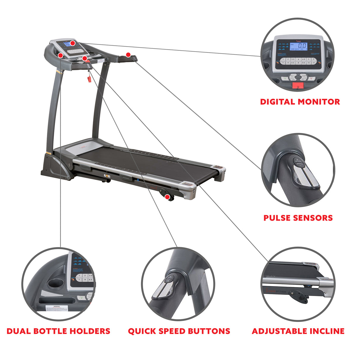 2.5HP Motorized Treadmill with 15 Built-in Workout Programs - Perfect for Home Gym, Cardio Training & Weight Loss