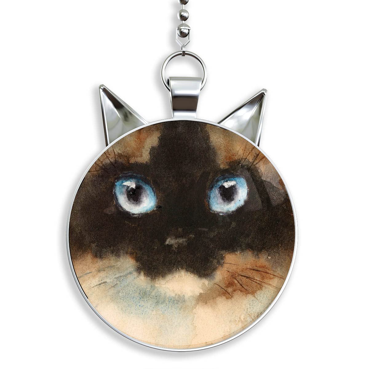 Siamese Cat Shaped Ceiling Fan Pull Chain & Light Switch Pendant - Decorative Home Accessory for Bedroom, Nursery, and Living Room