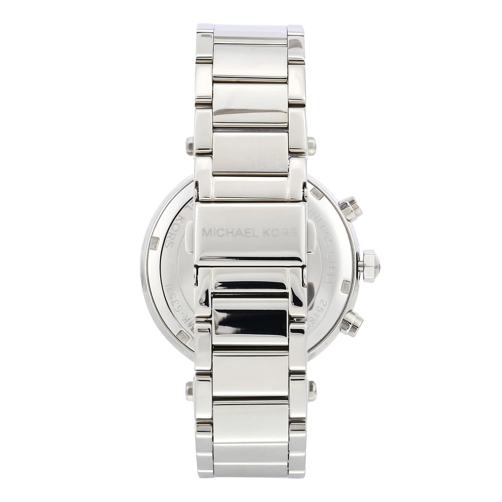 Michael Kors Parker Women's Watch - Stainless Steel & Pavé Crystal Watch with Interchangeable Steel, Leather, or Silicone Bands | Elegant Dress Watch for Work, Parties & Everyday Wear
