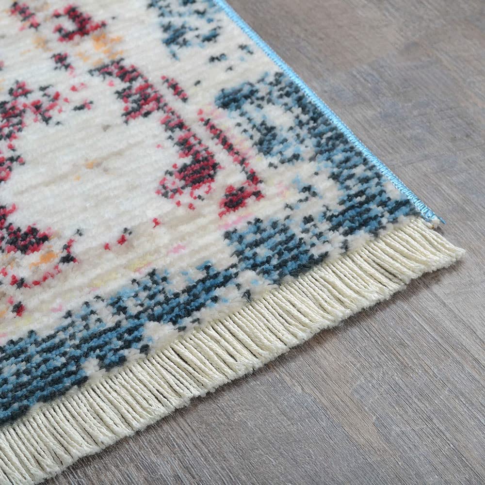 Machine Made Polyester Area Rugs 2'6''x9'10'' Runner - Red Oriental Traditional Design Low Pile Carpet for Living Room Bedroom Hallway | Home Decor Floor Covering (M00062)