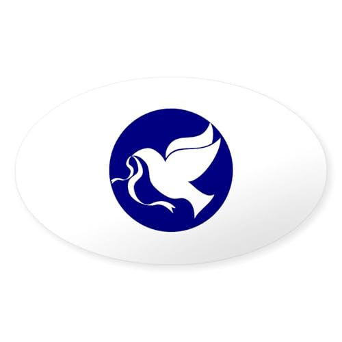 Clear - Peace Dove Oval Sticker