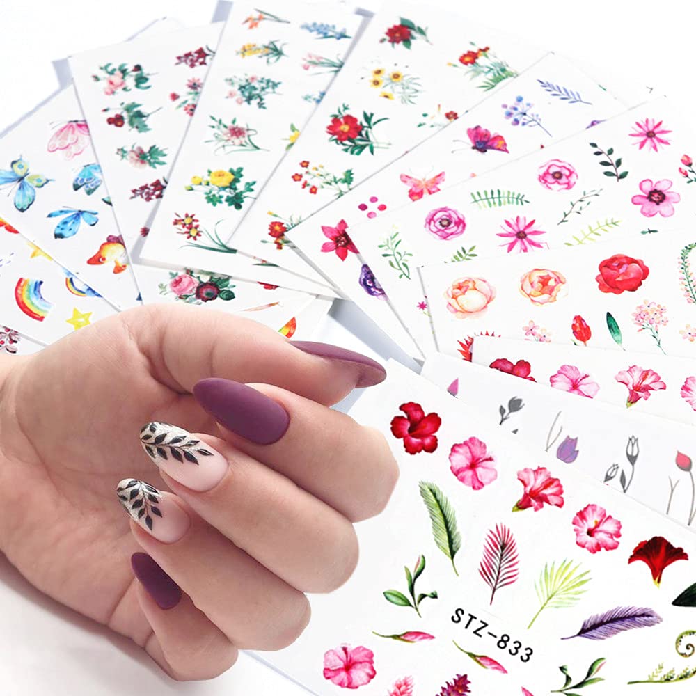 EXCLUZO 68 Sheets Nail Art Stickers - Water Transfer Nail Decals for Manicure, Salon & Home Use | DIY Nail Art Designs for Women, Girls & Teens | Perfect for Parties, Weddings & Everyday Fashion