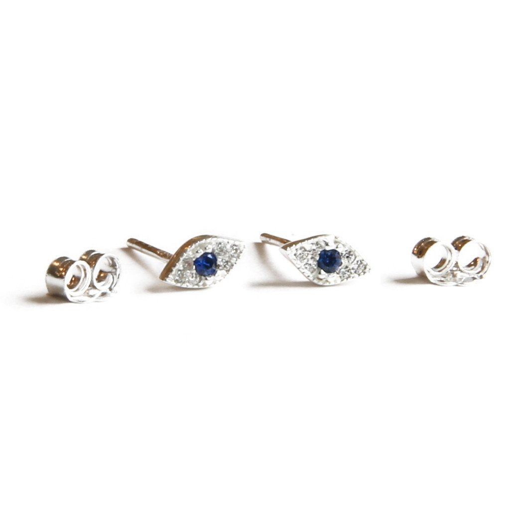 Evil Eye Stud Earrings for Women - Protection Jewelry for Good Luck & Positive Energy - Perfect for Everyday Wear, Gifts & Spiritual Healing
