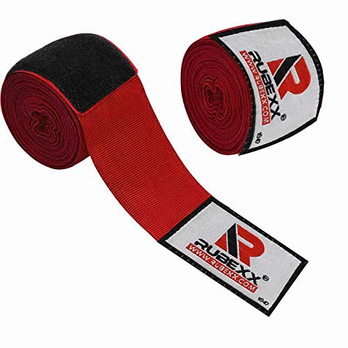 Professional 180-Inch Boxing Hand Wraps - Elastic Wrist & Fist Protection for MMA, Muay Thai, Kickboxing & Training - Thumb Loop Inner Gloves (Red) - Ideal for Men & Women Fighters in Sparring, Gym Workouts & Martial Arts Practice