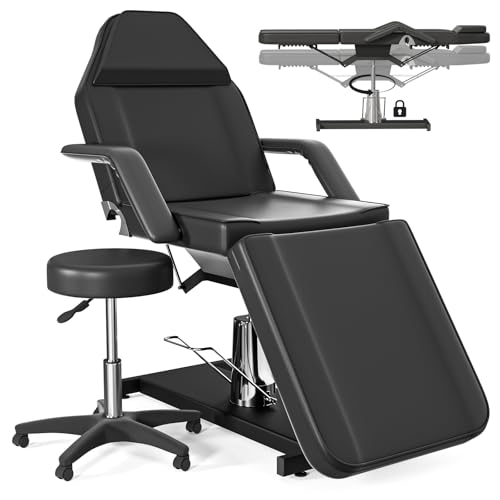 Black Hydraulic Tattoo Chair & Stool