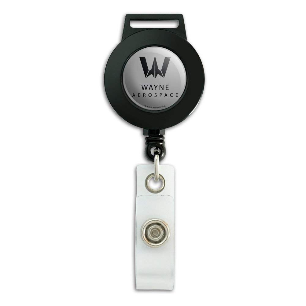 Justice League Movie Wayne Aerospace Lanyard - Retractable Badge Reel with ID Card Holder for Work, Conventions & Superhero Fans