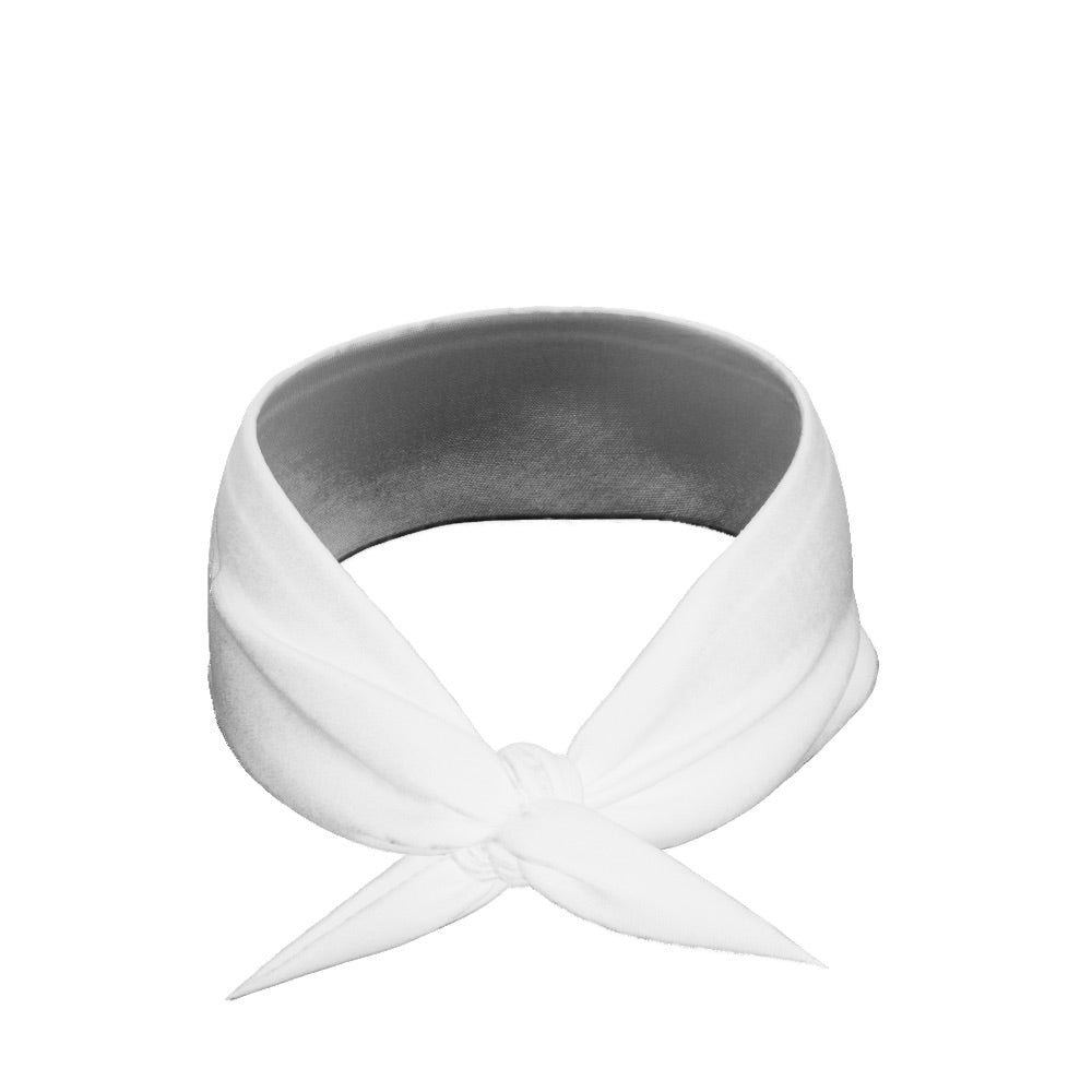 Elegant White Satin Tie Headband for Women - Adjustable Hair Accessory for Weddings, Parties, and Everyday Wear