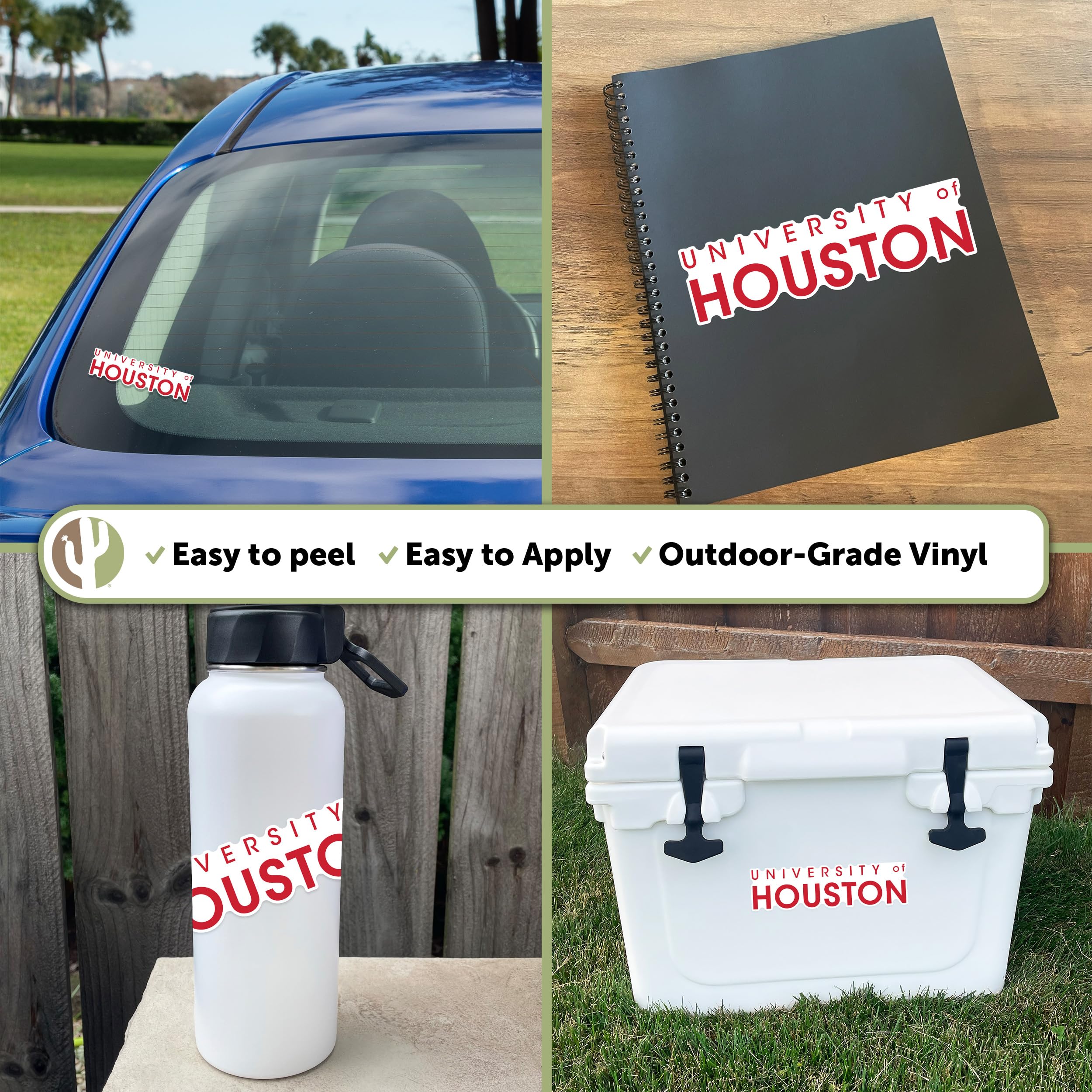 University of Houston Cougars UH Vinyl Decal Sticker - Waterproof Laptop, Car, Water Bottle, Scrapbook Decoration - Perfect for School Spirit, College Dorm, Game Day & Alumni Pride