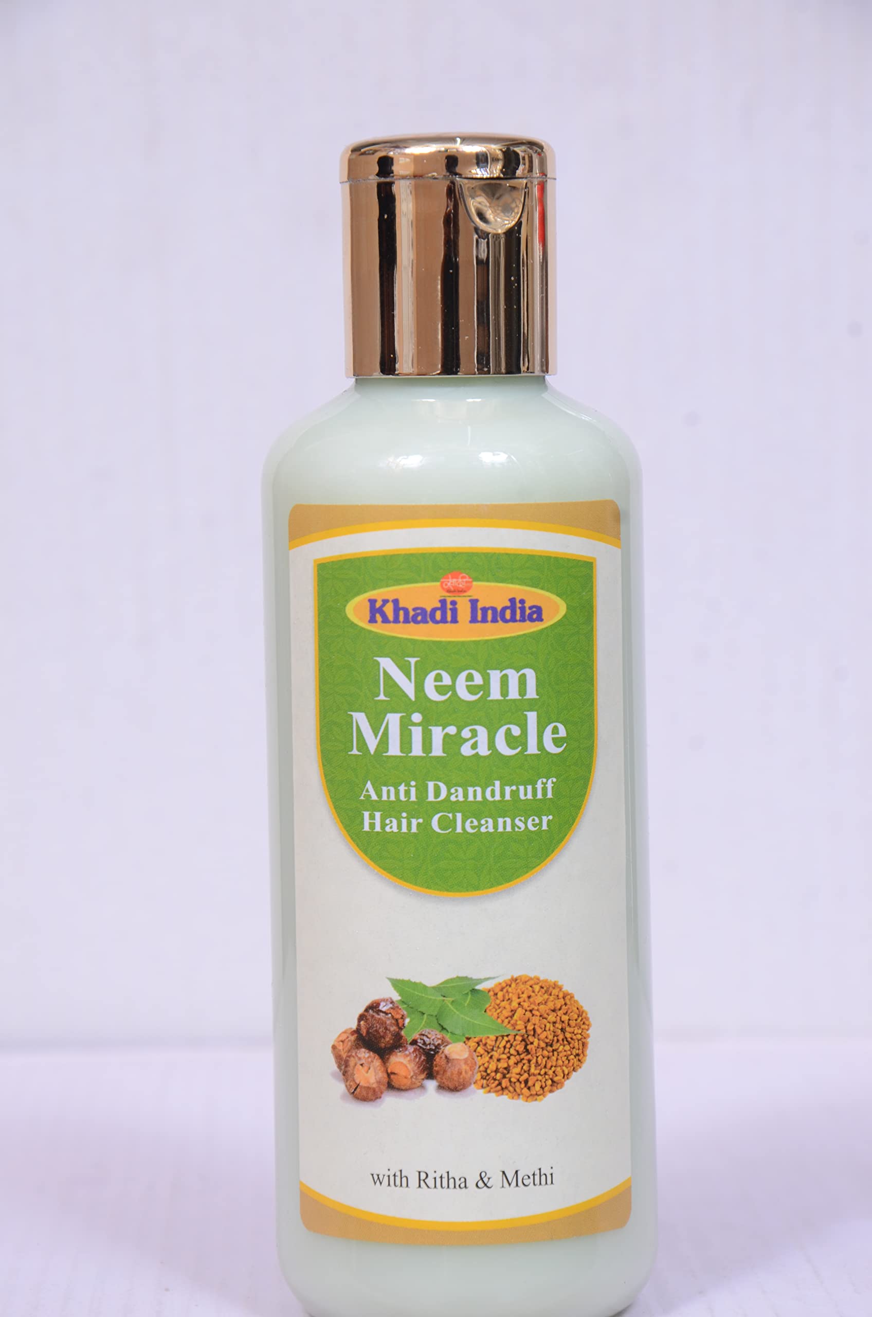 Shri Manav Herbal Ayurvedic Neem Anti-Dandruff Shampoo with Ritha & Methi - 200ml for Men & Women | Natural Scalp Care for Dry, Itchy Scalp & Flakes | Perfect for Daily Hair Wash & Dandruff Control