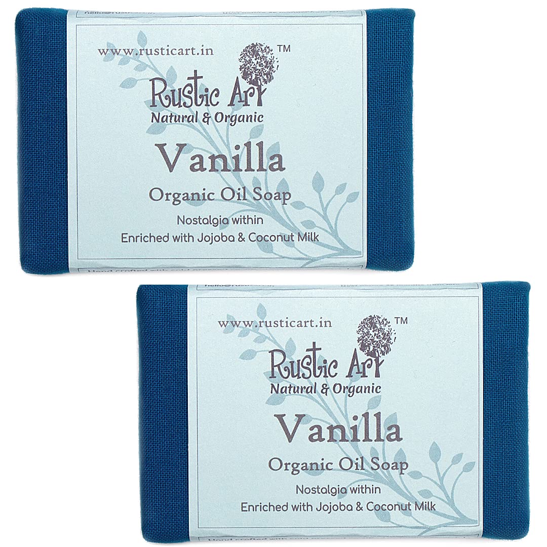 Organic Vanilla Soap for Kids with Coconut Milk & Aloe Vera - Cold-Processed, Hypoallergenic, 100g (Pack of 2) - Gentle Cleansing for Sensitive Skin, Perfect for Daily Bath & Baby Care