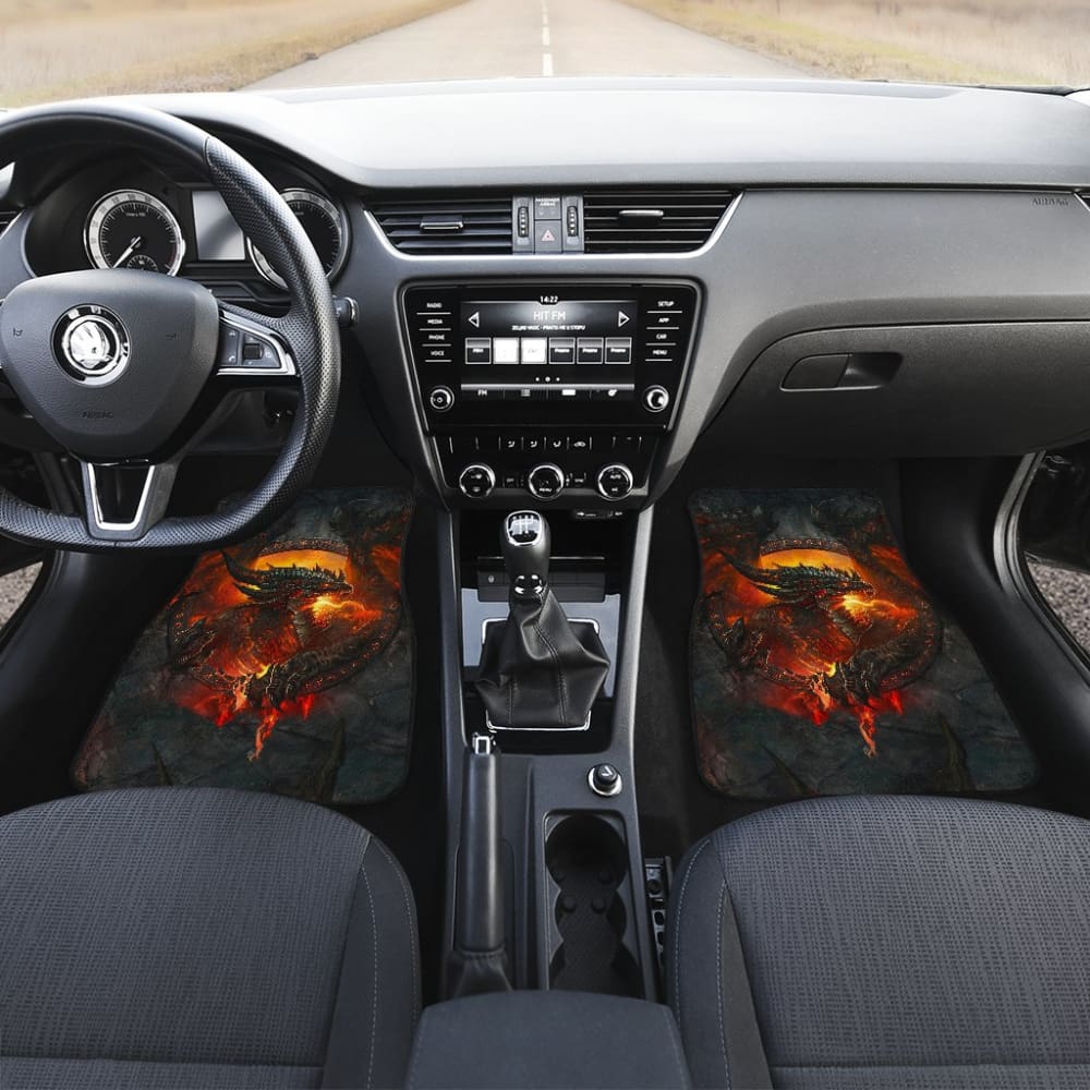 Premium Fire Dragon Design Car Floor Mats - Non-Slip, All-Weather Protection for Sedans, SUVs & Trucks - Perfect for Road Trips & Daily Commutes