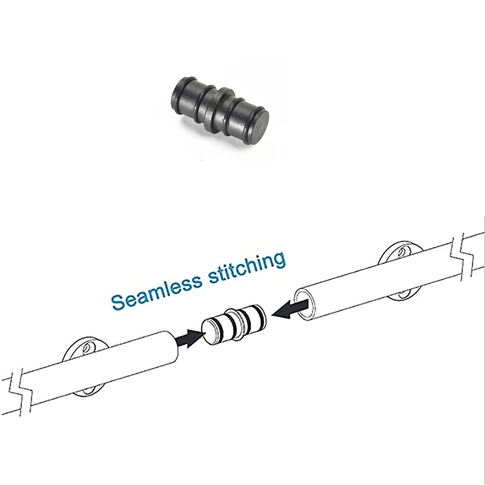 Rolling Library Sliding Rail Kit - Heavy Duty Sliding Hardware for Rolling Doors (No Ladder Needed) with Floor Roller Wheels & Round Tube Mobile Ladder Rail (3.3ft) - Perfect for Home Libraries, Closet Doors, and DIY Storage Solutions
