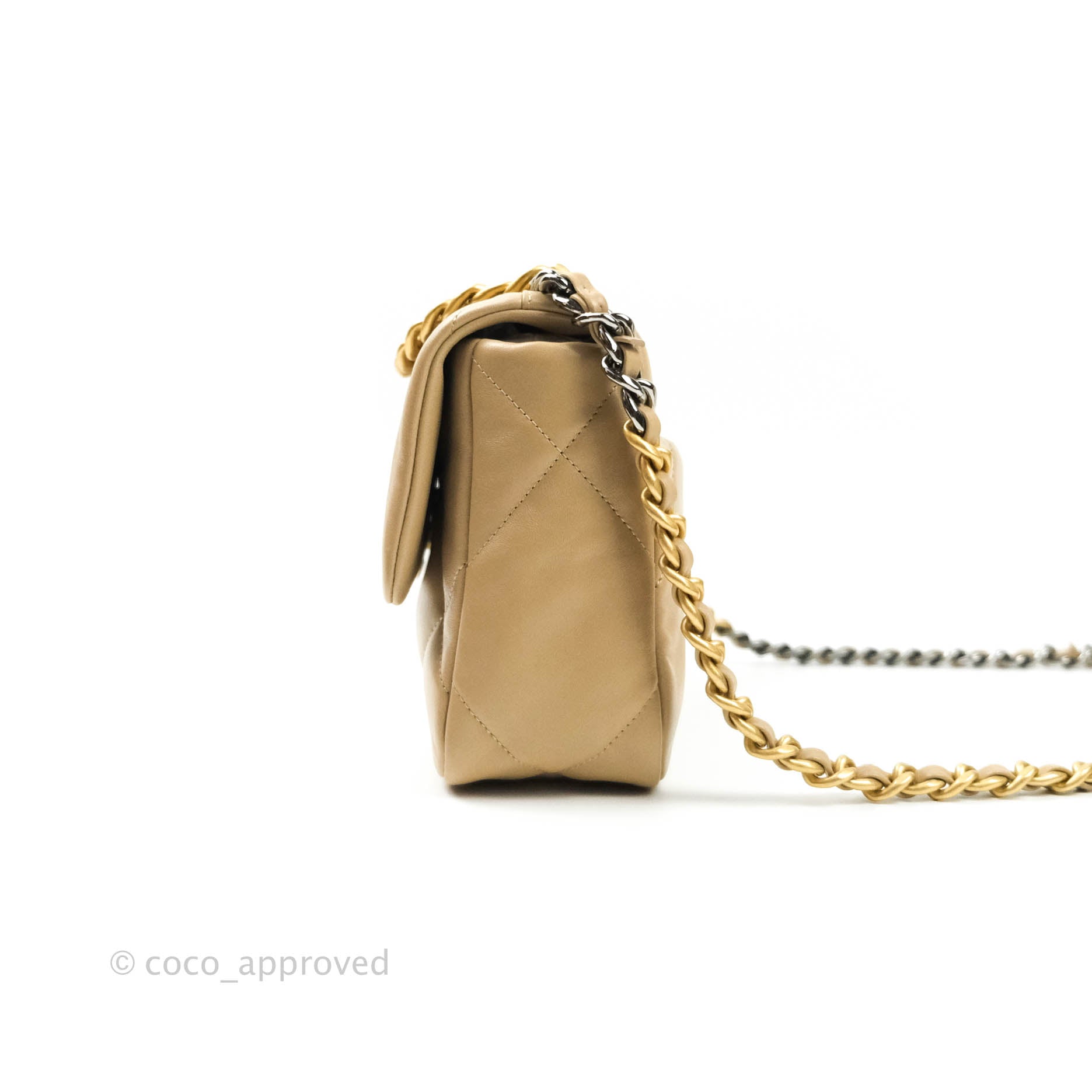 Chanel 19 Small Handbag in Dark Beige with Mixed Hardware - Luxury Crossbody Bag for Women, Perfect for Date Night & Evening Events