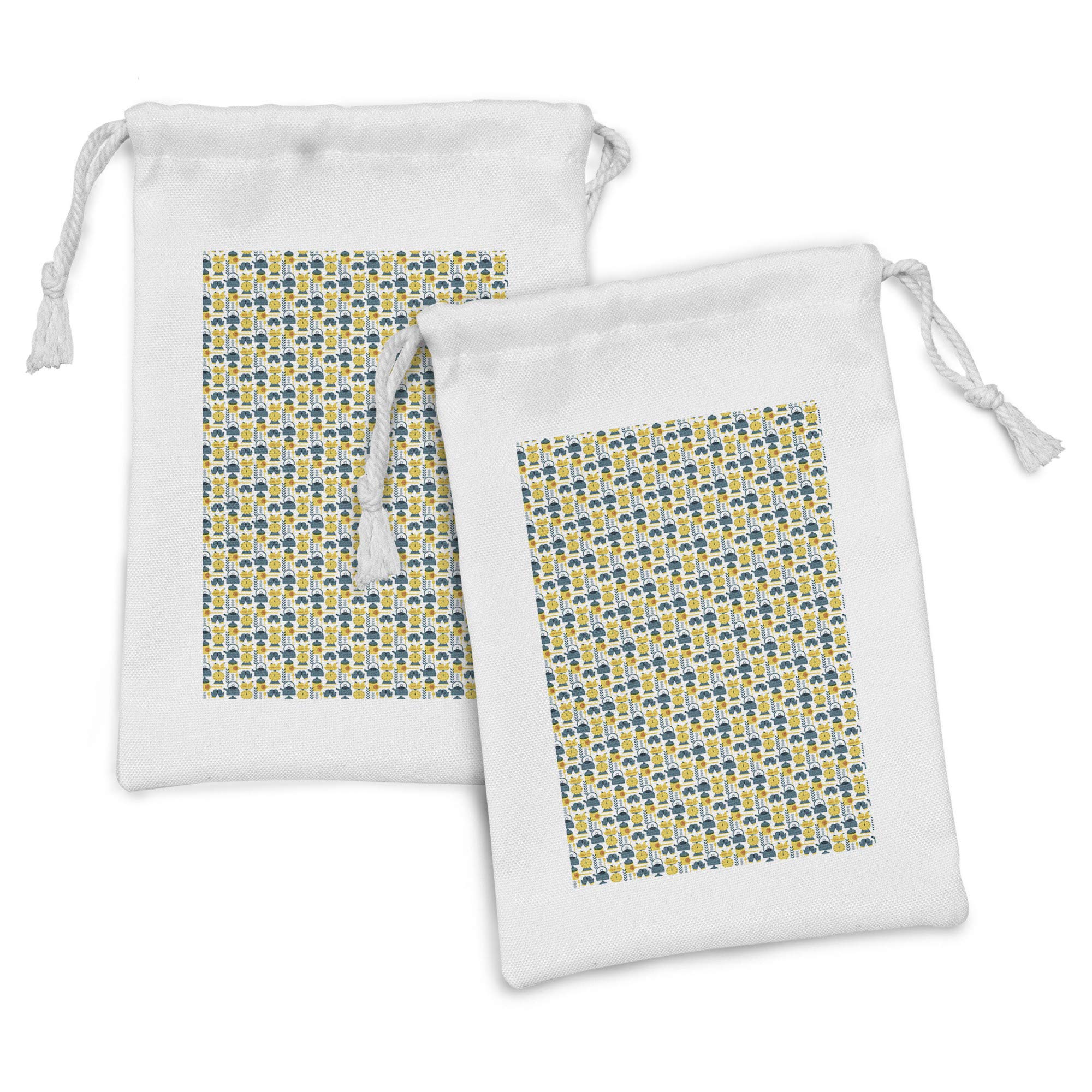 Ambesonne Vintage Hobby Fabric Pouch Set of 2 - 9