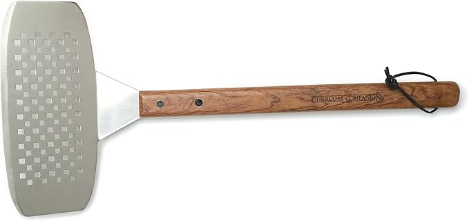 Charcoal Companion Premium Stainless Steel Fish Spatula - Professional BBQ & Kitchen Tool for Grilling, Flipping Fish & Delicate Foods - Perfect for Outdoor Cooking, Camping & Home Chefs