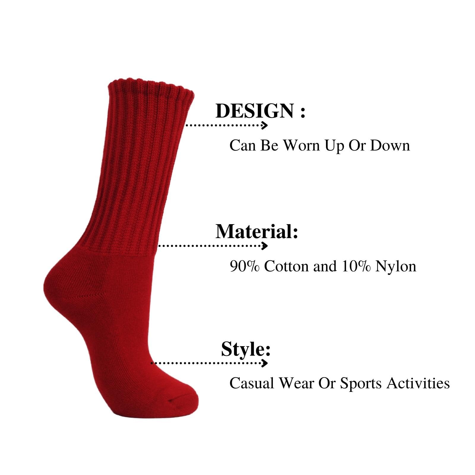 Intgoodluckycc Women's Slouch Scrunch Socks - High Tube Socks for Casual Wear, Fashion Outfits & Everyday Comfort