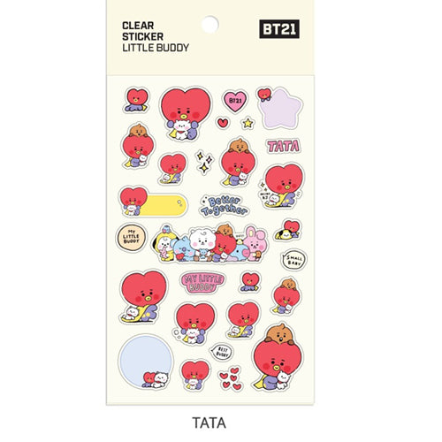 BT21 Little Buddy Clear Stickers - Cute K-Pop Vinyl Decals for Laptops, Phones & Water Bottles - Perfect for Fans of BTS & K-Pop Merch Collectors
