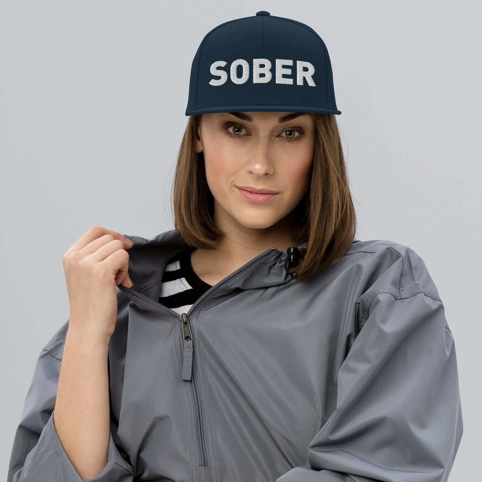 SOBER Embroidered Snapback Hat - Adjustable Dad Hat for Men & Women - Stylish Baseball Cap for Casual Wear, Sports & Outdoor Activities