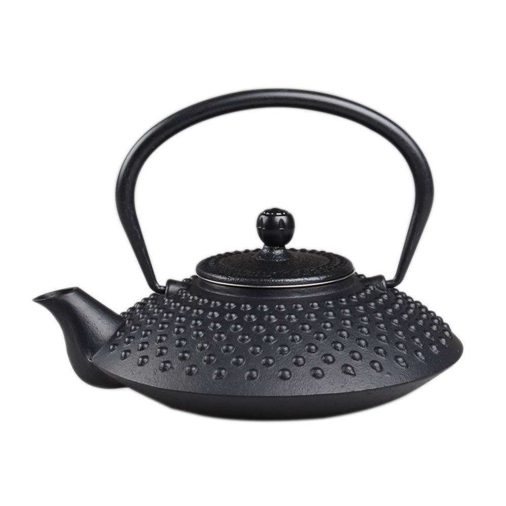 Premium Black Cast Iron Teapot with Stainless Steel Infuser - 800ml Japanese Tetsubin Tea Kettle, Elegant Hammered Design for Healthy Brewing | Perfect for Home, Office & Tea Ceremonies