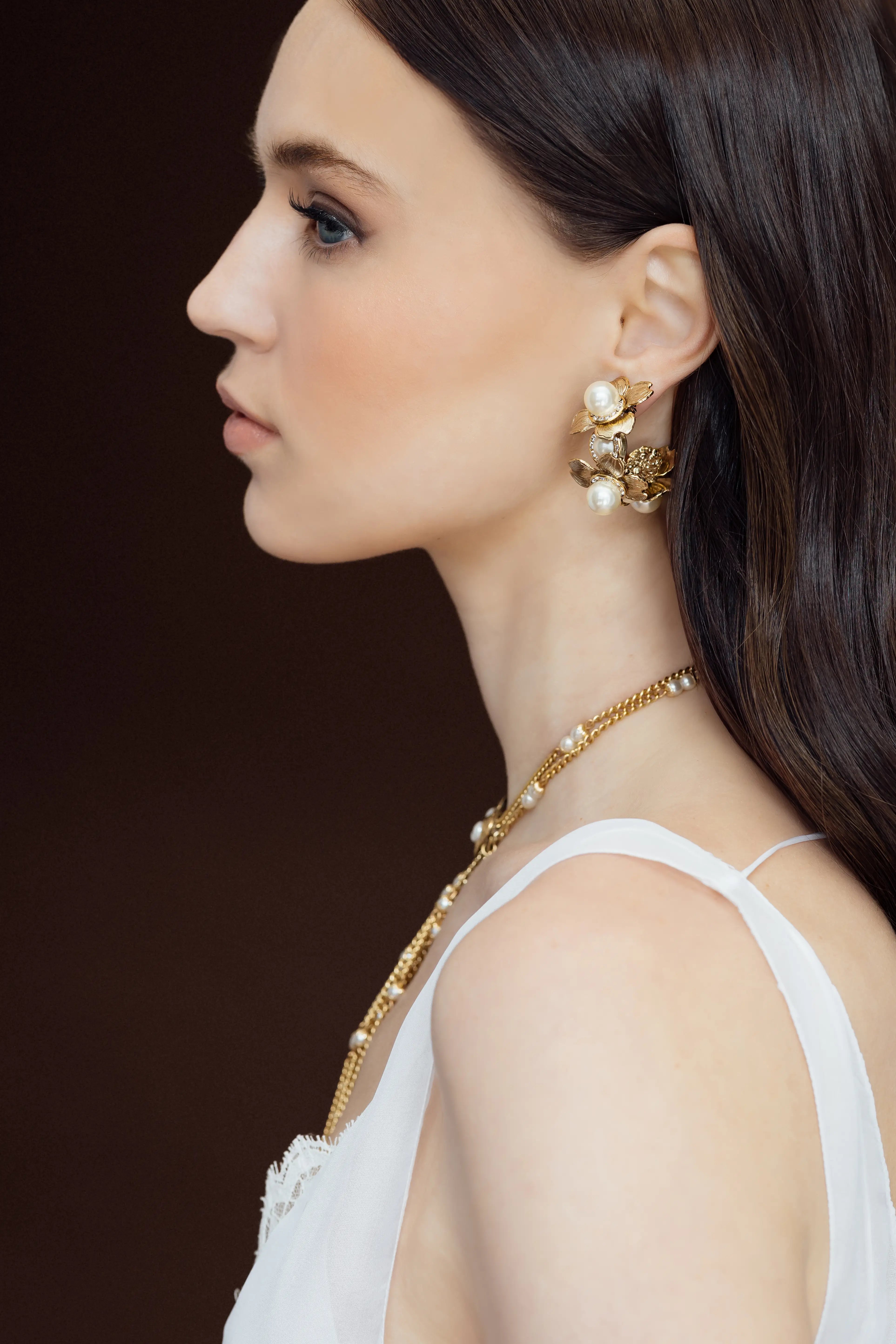 Florielle Elegant Pearl Drop Earrings for Women - Perfect for Weddings, Parties & Special Occasions