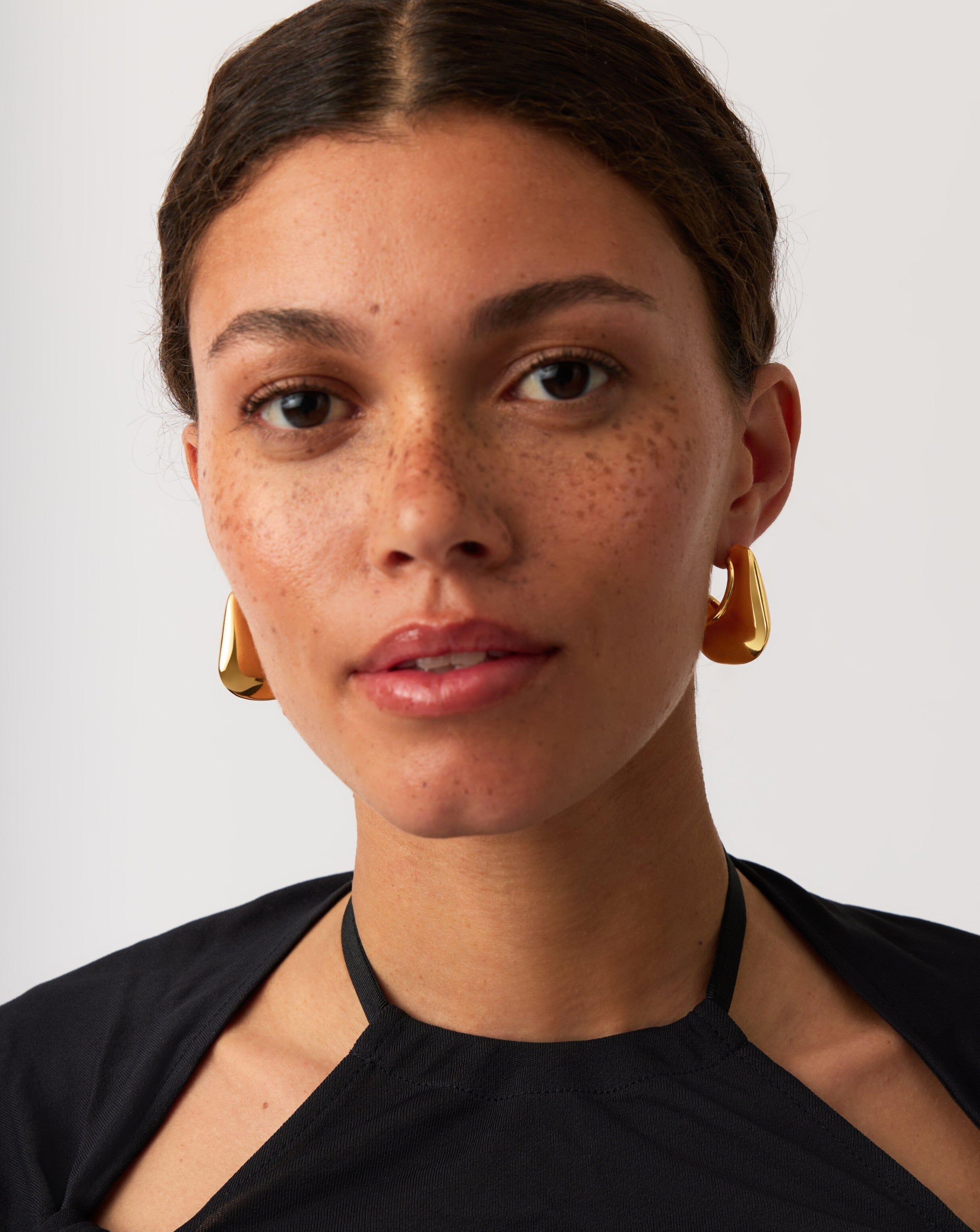 Hera Dome Large Hoop Earrings for Women - 18k Gold Plated Statement Jewelry | Perfect for Parties, Weddings & Everyday Wear