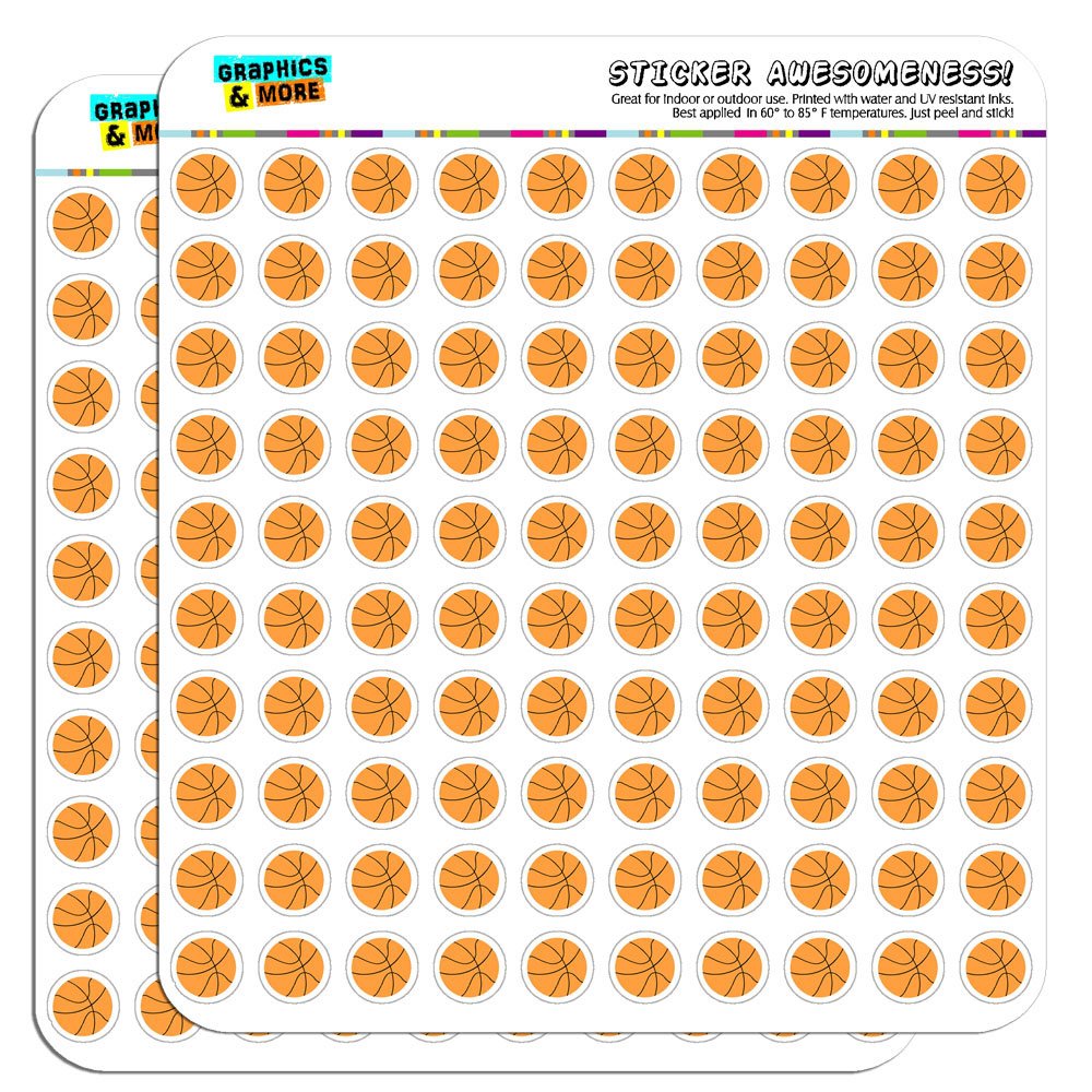 Colorful Cartoon Basketball 0.5 Inch Planner Stickers for Scrapbooking, Bullet Journal, DIY Crafts - Perfect for School Supplies, Office Organization & Gift Wrapping