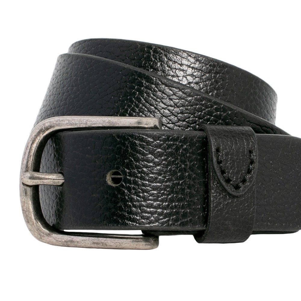Premium Genuine Leather Belt for Men - The Boss Black - Classic Dress & Casual Belt for Office, Business & Everyday Wear