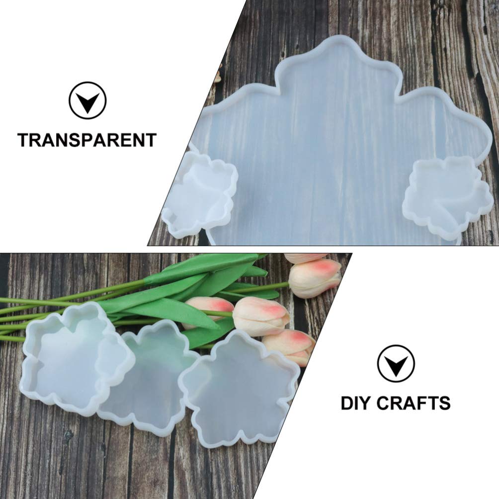 Hemoton 2-Piece Large Silicone Resin Coaster Molds for DIY Epoxy Casting - Perfect for Making Faux Agate Slice Coasters, Resin Trays, and Unique Home Decor Crafts (Great for Gifts, Table Settings, and Party Decorations)