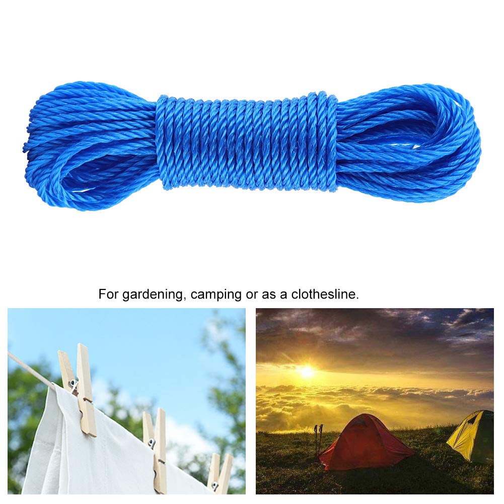 01 Heavy Duty Nylon Rope - 10M Durable Gardening Rope, Dog Leash & Climbing Traction Strapping for Camping, Outdoor Activities & Garden Accessories (Blue) - Perfect for Hiking, Pet Walking & Plant Support