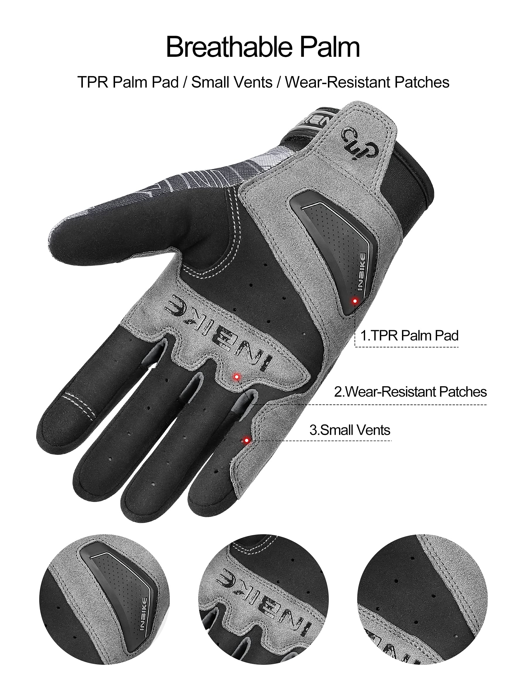 **INBIKE Breathable Dirt Bike Gloves for Men - Hard Knuckle Protection, Touchscreen Compatible - Ideal for Motorcycle, Powersports & Motocross Riding**