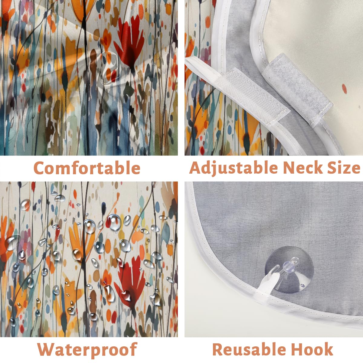 Men's Floral Graffiti Shaving Bib - Waterproof Beard Trimming Apron for Hair Dye & Makeup Protection | Sink Hair Catcher & Barber Accessories | Perfect Gift for Grooming, Salon & Home Use