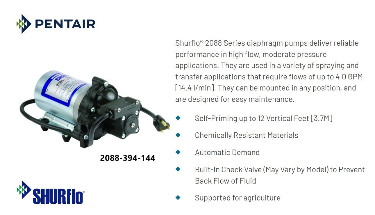 SHURFLO 2088-394-144 3.0 GPM Demand Water Pump - Portable RV Marine Boat Camper Water System for Off-Grid Living & Outdoor Adventures