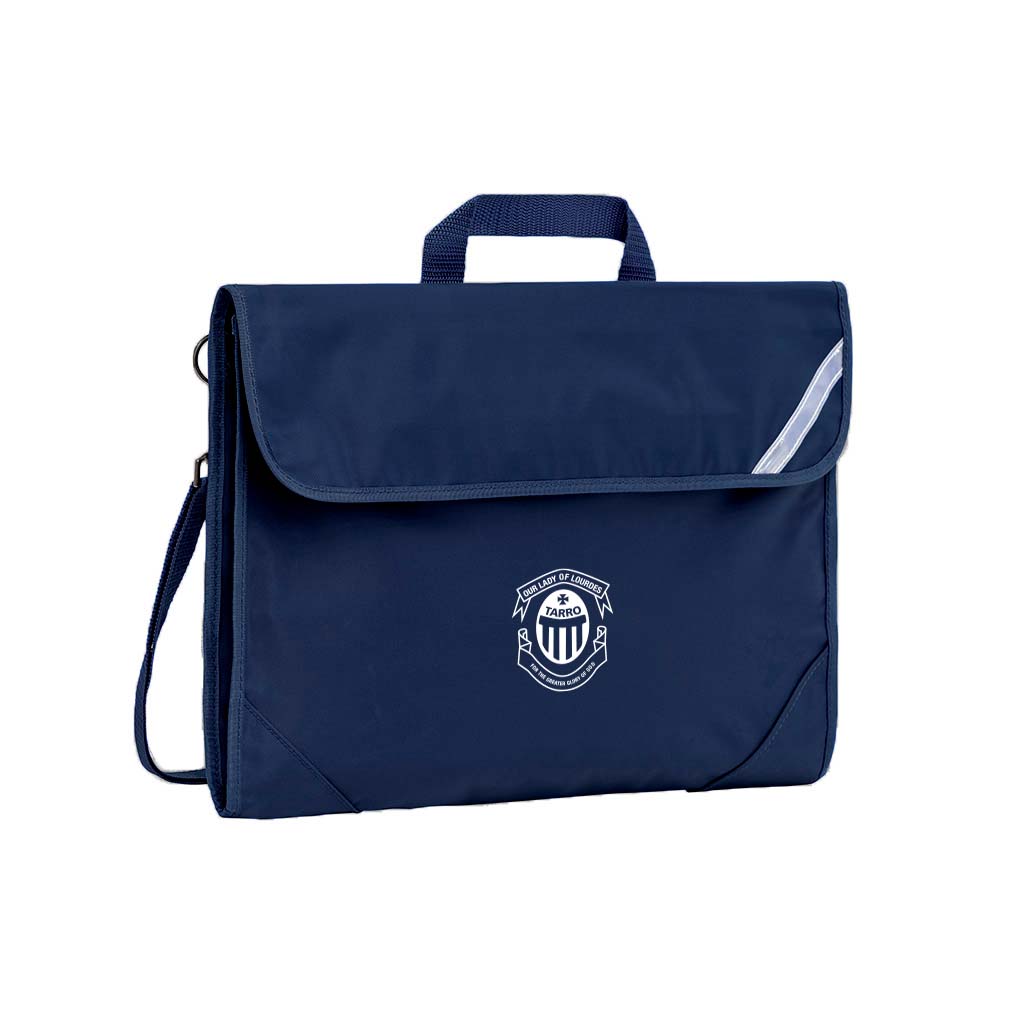 Our Lady of Lourdes Tote Bag - Durable Safety Library Book Bag in Navy Blue - Perfect for School, Church & Daily Use