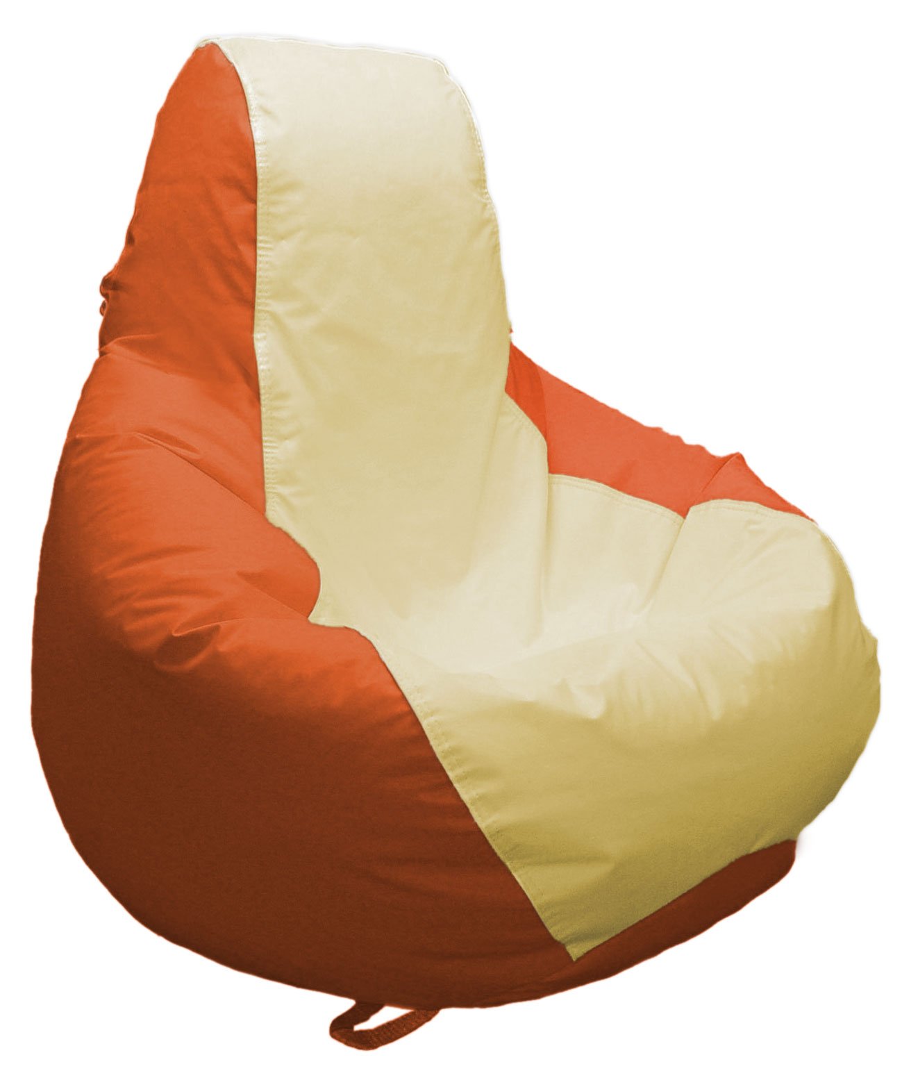 JoyBean Outdoor Bean Bag Chair - Water Resistant Marine Vinyl Bean Bag for Yacht, Boat, Pool, Patio, Garden - Comfortable Lawn & Outdoor Furniture for Adults, Teens, Kids - Perfect for Lounging, Relaxing, and Sunbathing (Medium Longneck, Ladyyellow/Orange)