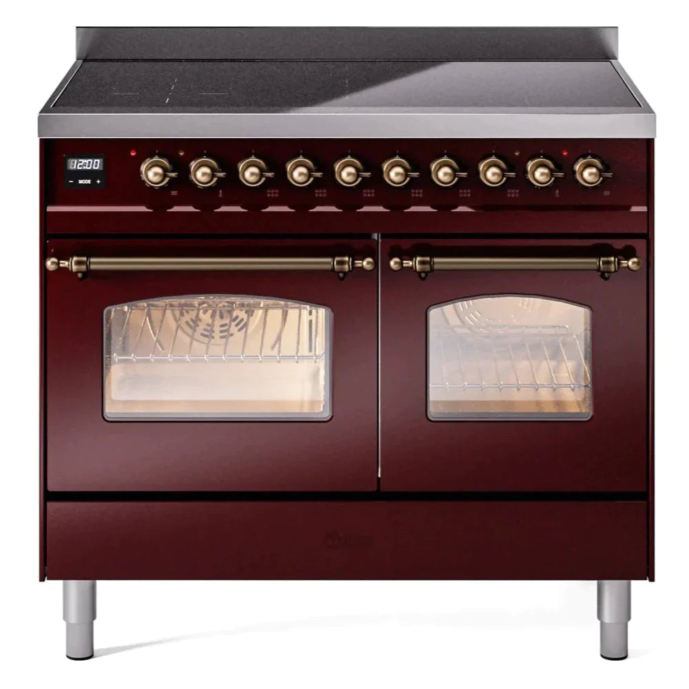 ILVE 40 Nostalgie II Series Freestanding Electric Double Oven Range - 6 Burners, Triple Glass Cool Door, Convection Oven, TFT Display & Child Lock | Perfect for Home Kitchens & Professional Chefs (Model UPDI406NMP)