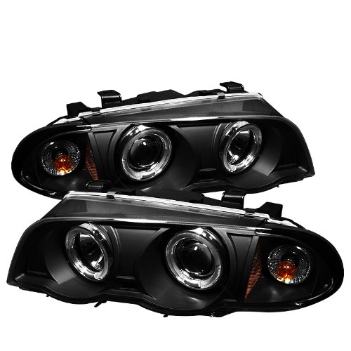BMW E46 3-Series LED Projector Headlights - Black Halo for Night Driving