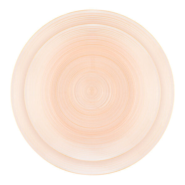 32-Pack Peach Transparent Round Plastic Dinnerware Set for 16 Guests - Elegant Crystal Design - Perfect for Parties, Weddings, and Outdoor Dining